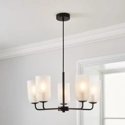 Dunelm Palazzo Frosted 5 Light Chandelier