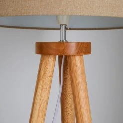 Dunelm Jandia Wooden Tripod Natural Floor Lamp -Dunelm Shop 30801900 alt02