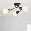 Dunelm Ordway Frosted 3 Light Black Ceiling Fitting 2 Dunelm Ordway Frosted 3 Light Black Ceiling Fitting -Dunelm Shop 30802370