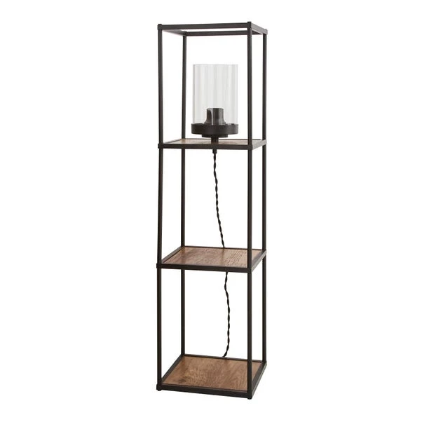 Dunelm Fulton Midi Shelved Floor Lamp Rustic Pine And Black 6 Dunelm Fulton Midi Shelved Floor Lamp Rustic Pine And Black - Image 4