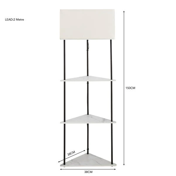 Dunelm Aiko Corner Shelved Floor Lamp Black And Faux Marble 7 Dunelm Aiko Corner Shelved Floor Lamp Black And Faux Marble - Image 5