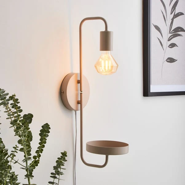 Dunelm Aubrey Exposed Bulb Shelf Wall Light 3 Dunelm Aubrey Exposed Bulb Shelf Wall Light
