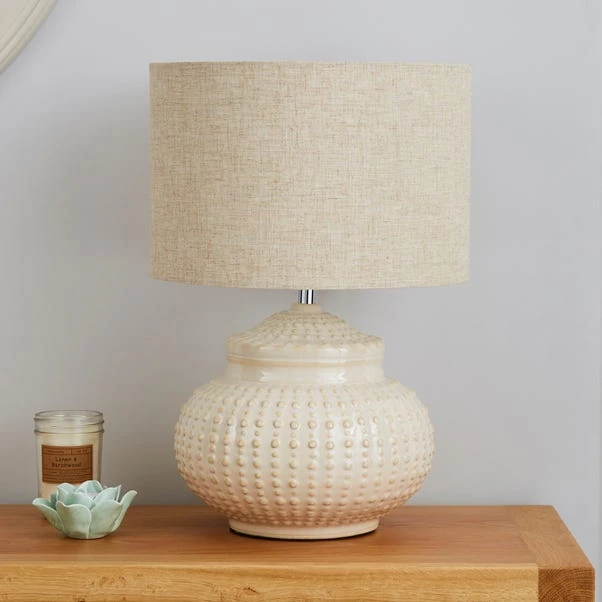 Dunelm Zeeburg Urchin Ceramic Cream Table Lamp 4 Dunelm Zeeburg Urchin Ceramic Cream Table Lamp - Image 2