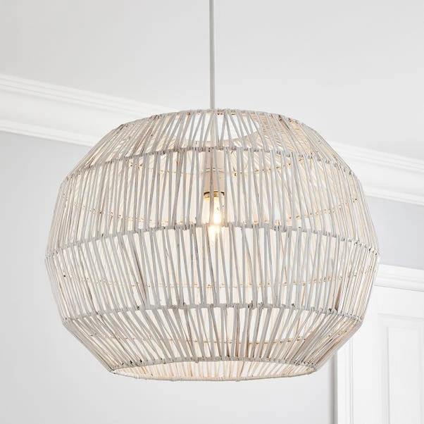 Dunelm Wicker Woven Easy Fit Pendant White 3 Dunelm Wicker Woven Easy Fit Pendant White