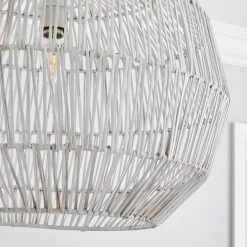 Dunelm Wicker Woven Easy Fit Pendant White 9 Dunelm Wicker Woven Easy Fit Pendant White -Dunelm Shop 30808830 alt02
