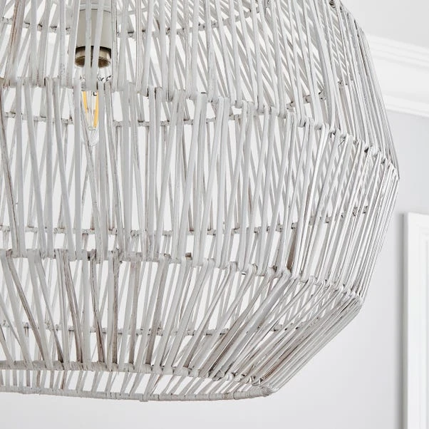 Dunelm Wicker Woven Easy Fit Pendant White 5 Dunelm Wicker Woven Easy Fit Pendant White - Image 3