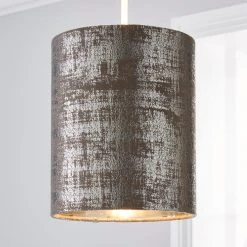 Dunelm Romano 18cm Cylinder Silver Lamp Shade