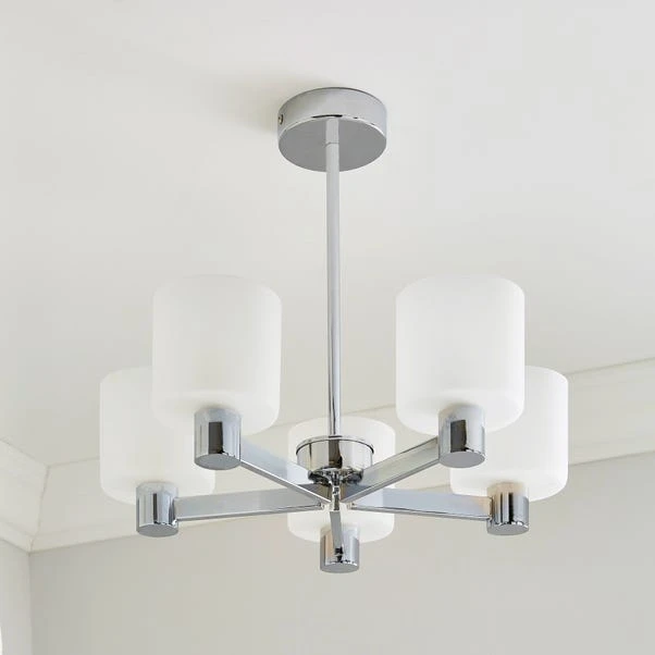 Dunelm Erin Frosted 5 Light Ceiling Fitting 4 Dunelm Erin Frosted 5 Light Ceiling Fitting - Image 2