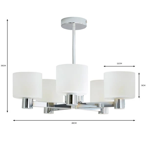 Dunelm Erin Frosted 5 Light Ceiling Fitting 8 Dunelm Erin Frosted 5 Light Ceiling Fitting - Image 6
