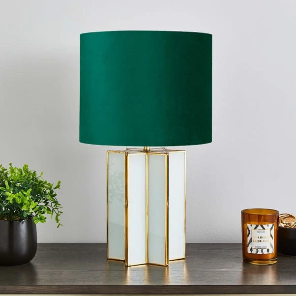 Dunelm Virgo Green Star Glass Table Lamp 4 Dunelm Virgo Green Star Glass Table Lamp - Image 2