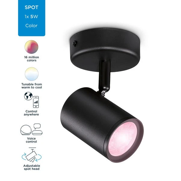 WiZ Connected WiZ Imageo Smart 1 Light LED Adjustable Spotlight 5 WiZ Connected WiZ Imageo Smart 1 Light LED Adjustable Spotlight - Image 3