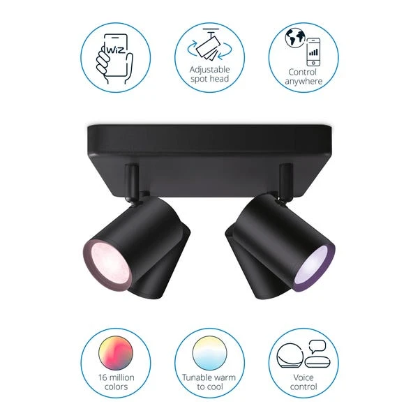 WiZ Connected WiZ Imageo Smart 4 Light LED Adjustable Spotlight 5 WiZ Connected WiZ Imageo Smart 4 Light LED Adjustable Spotlight - Image 3